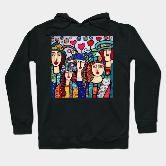 People wearing hats Hoodie by Colin-Bentham